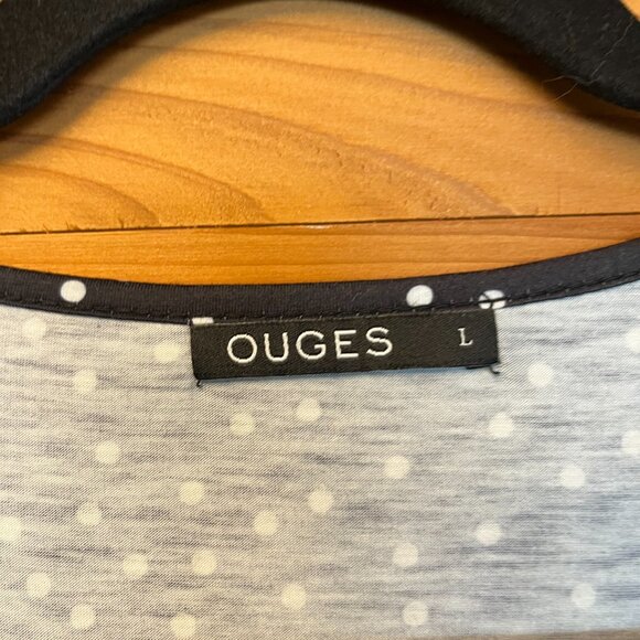 OUGES Black and White Polka Dot Dress - L - Picture 3 of 8